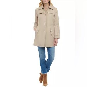 LONDON FOG CLASSIC TRENCH COAT SINGLE BREASTED DOUBLE NOTCH TAN COLOR SIZE M **